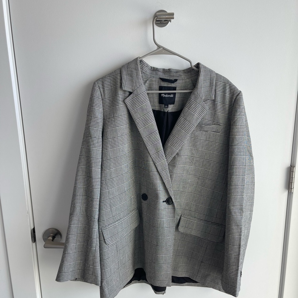 Madewell Women’s Gray Plaid Blazer